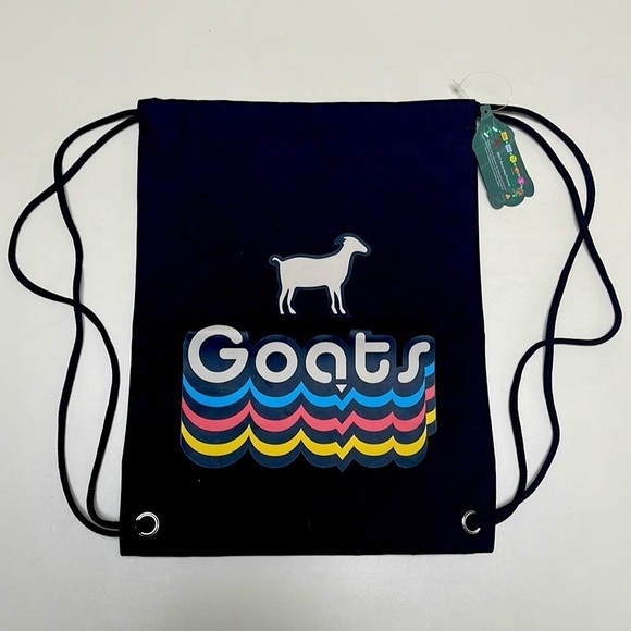 ❤️ 🆕 GOATS Drawstring Black Bag - Picture 2 of 6